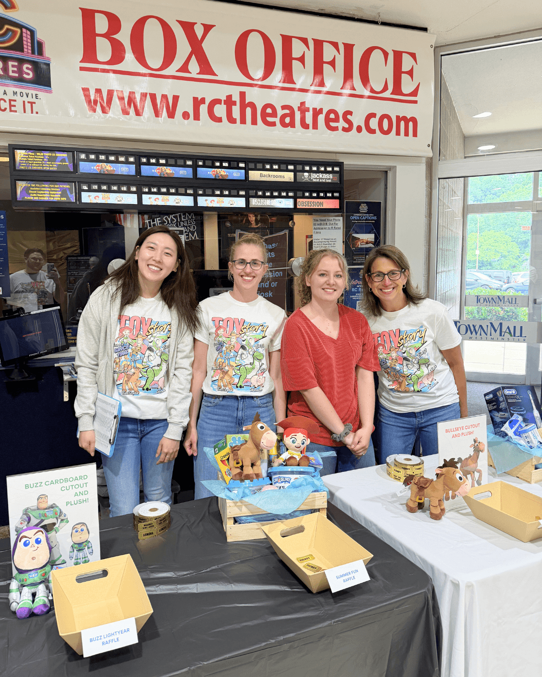 PSJ Orthodontics team welcoming guests at the movie theater